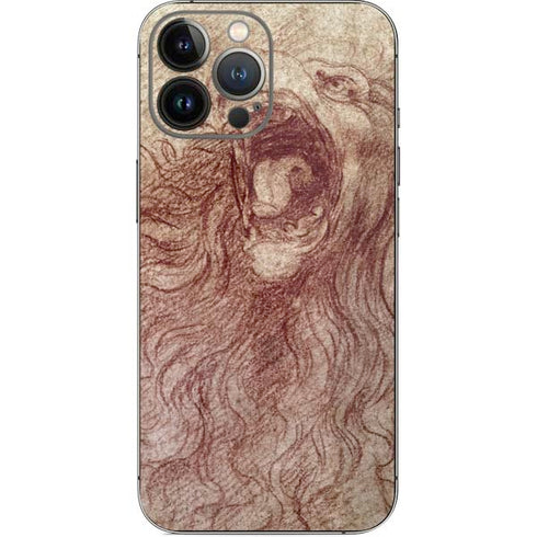 Leonardo da Vinci Sketch of a roaring lion iPhone 13 Pro Max Skin