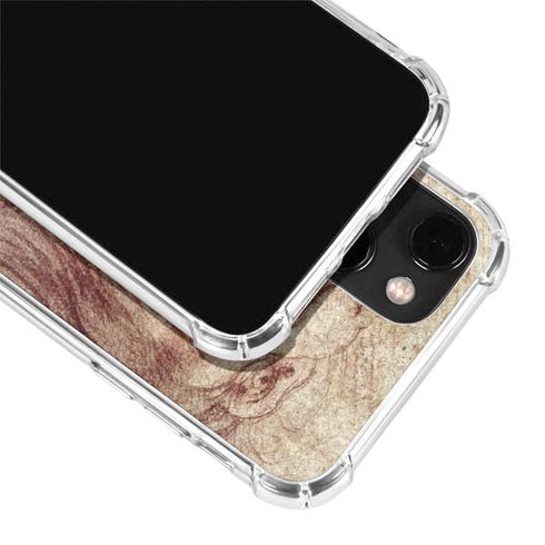 da Vinci - Sketch of a roaring lion by Da Vinci iPhone 15 Plus Clear Case