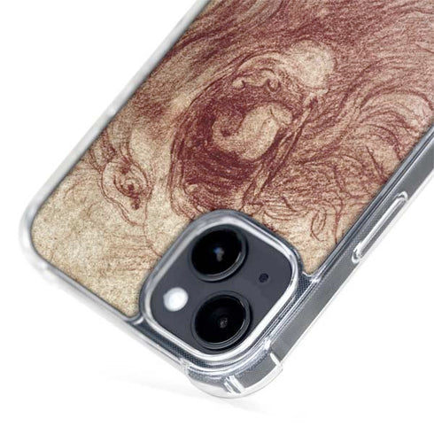da Vinci - Sketch of a roaring lion by Da Vinci iPhone 15 Plus MagSafe Case