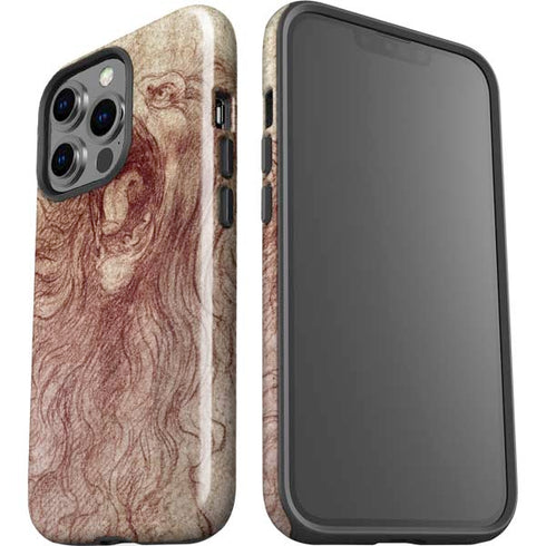 Leonardo da Vinci Sketch of a roaring lion iPhone 14 Pro Impact Case
