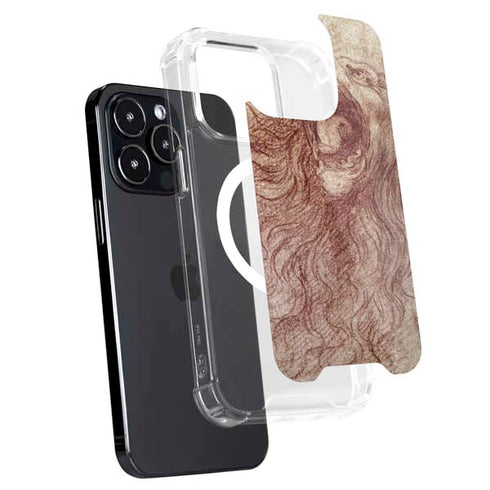 da Vinci - Sketch of a roaring lion by Da Vinci iPhone 15 Pro MagSafe Case