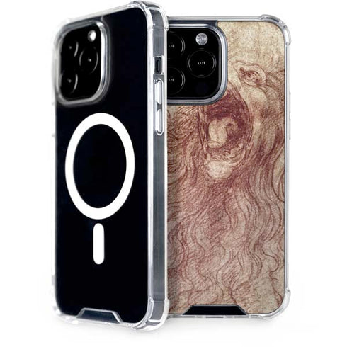da Vinci - Sketch of a roaring lion by Da Vinci iPhone 15 Pro Max MagSafe Case