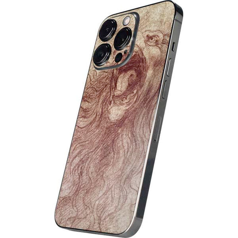 Leonardo da Vinci Sketch of a roaring lion iPhone 14 Pro Max Skin