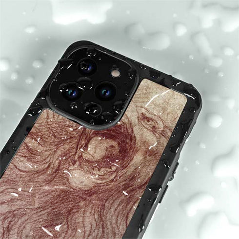 Leonardo da Vinci Sketch of a roaring lion iPhone 14 Pro Max Waterproof Case