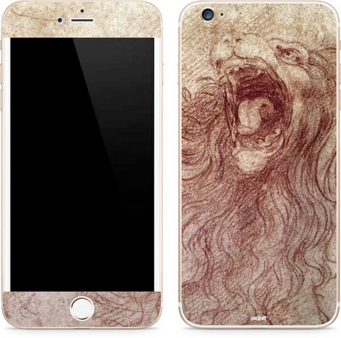 Leonardo da Vinci Sketch of a roaring lion iPhone 6/6s Plus Skin