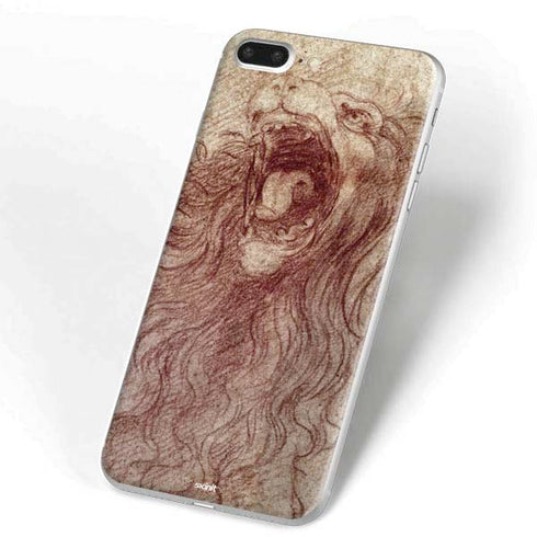 Leonardo da Vinci Sketch of a roaring lion iPhone 7 Plus Skin