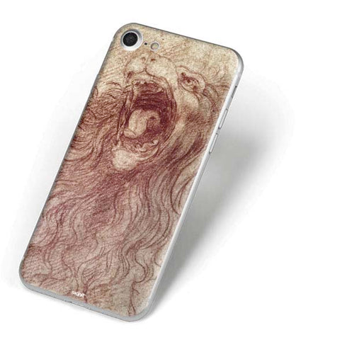 Leonardo da Vinci Sketch of a roaring lion iPhone 7 Skin