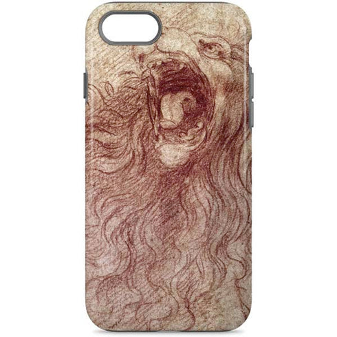 Leonardo da Vinci Sketch of a roaring lion iPhone 8 Pro Case