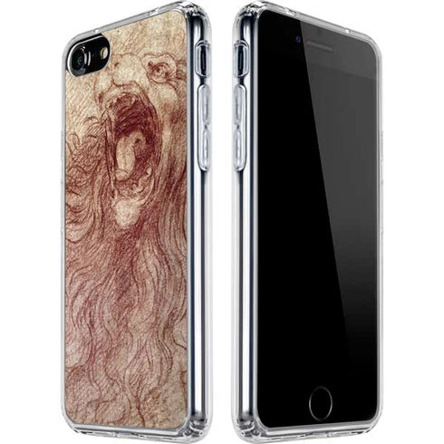 Leonardo da Vinci Sketch of a roaring lion iPhone SE (2nd & 3rd Gen) Clear Case
