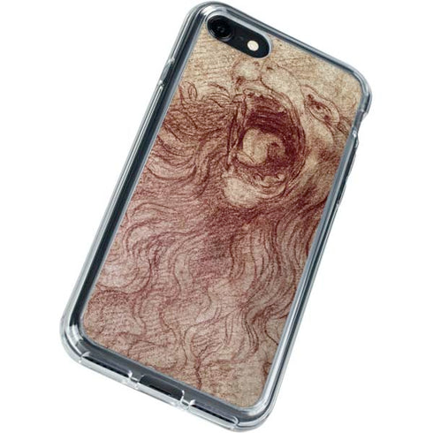 Leonardo da Vinci Sketch of a roaring lion iPhone SE (2nd & 3rd Gen) Clear Case