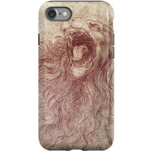 Leonardo da Vinci Sketch of a roaring lion iPhone SE (2nd & 3rd Gen) Pro Case