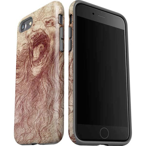 Leonardo da Vinci Sketch of a roaring lion iPhone SE (2nd & 3rd Gen) Pro Case