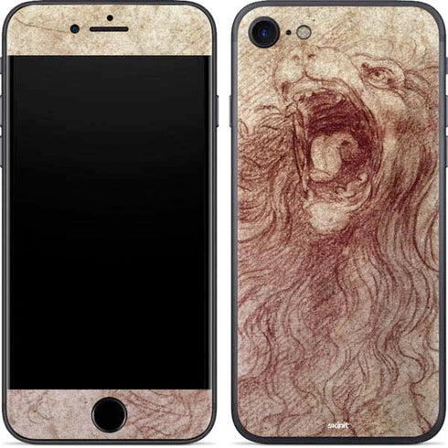 Leonardo da Vinci Sketch of a roaring lion iPhone SE (2nd & 3rd Gen) Skin
