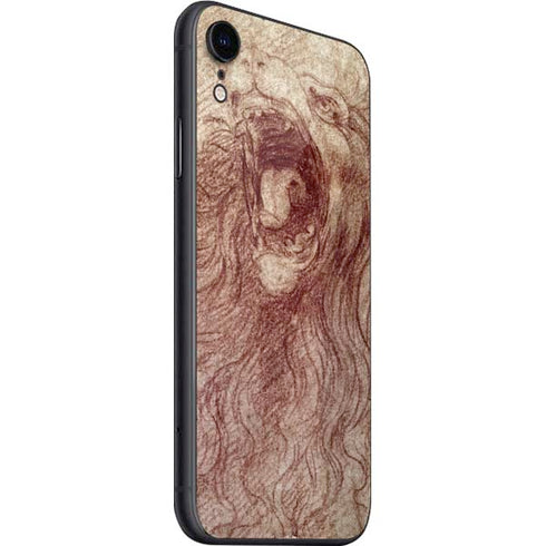 Leonardo da Vinci Sketch of a roaring lion iPhone SE (2nd & 3rd Gen) Skin