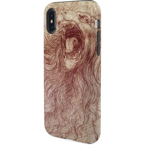 Leonardo da Vinci Sketch of a roaring lion iPhone X Pro Case