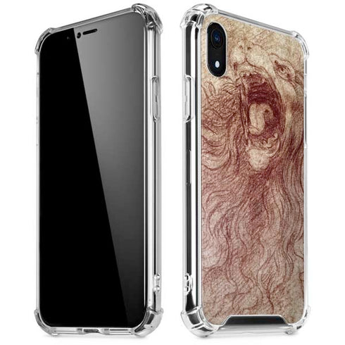 da Vinci - Sketch of a roaring lion by Da Vinci iPhone XR Clear Case
