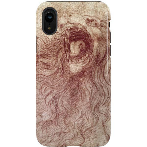 Leonardo da Vinci Sketch of a roaring lion iPhone XR Pro Case