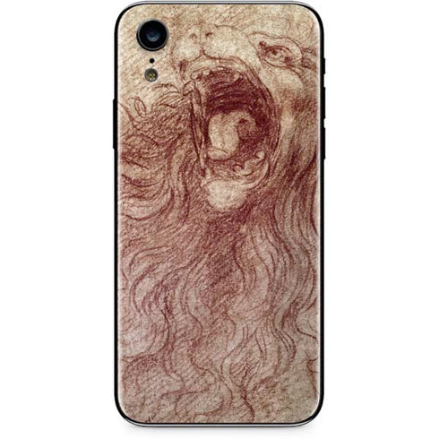 Leonardo da Vinci Sketch of a roaring lion iPhone XR Skin