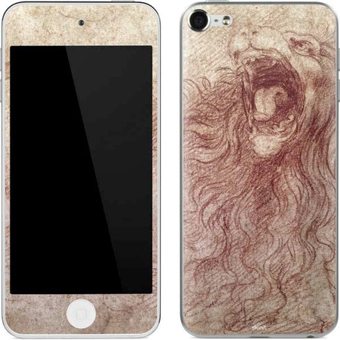 Leonardo da Vinci Sketch of a roaring lion Apple iPod Skin