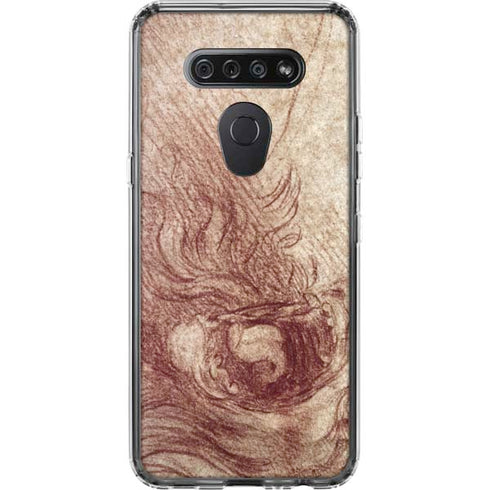 da Vinci - Sketch of a roaring lion by Da Vinci LG K51/Q51 Clear Case
