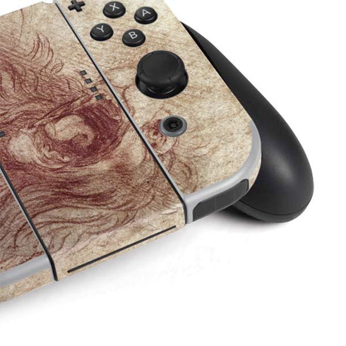 Leonardo da Vinci Sketch of a roaring lion Nintendo Switch OLED (2021) Skin