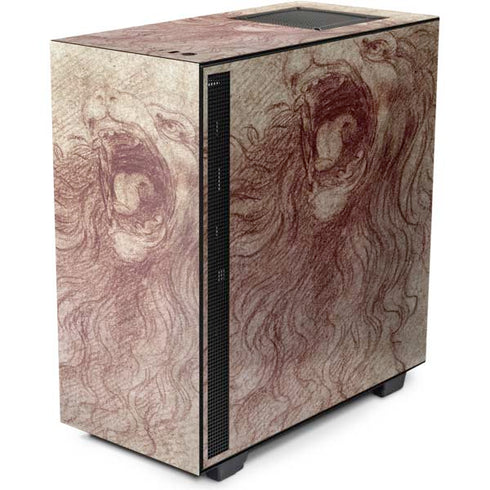 Leonardo da Vinci Sketch of a roaring lion NZXT H510 Compact ATX Mid-Tower Case Skin