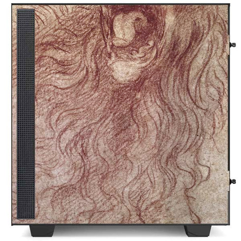 Leonardo da Vinci Sketch of a roaring lion NZXT H510 Compact ATX Mid-Tower Case Skin