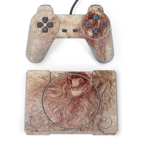 Leonardo da Vinci Sketch of a roaring lion PlayStation Classic Bundle Skin