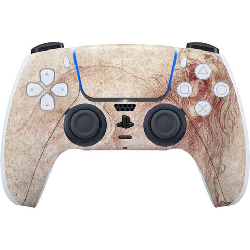 Leonardo da Vinci Sketch of a roaring lion PS5 Controller Skin