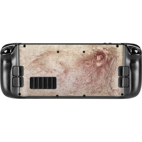 Leonardo da Vinci Sketch of a roaring lion Steam Deck Handheld Gaming Computer Skin