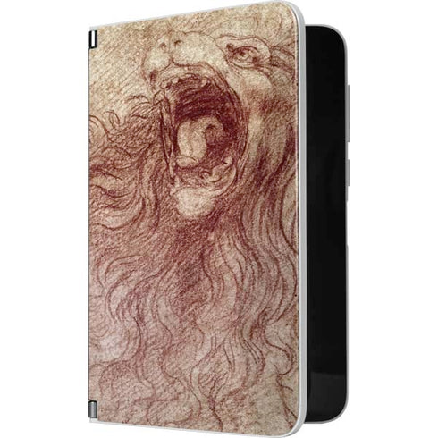 Leonardo da Vinci Sketch of a roaring lion Surface Duo Skin