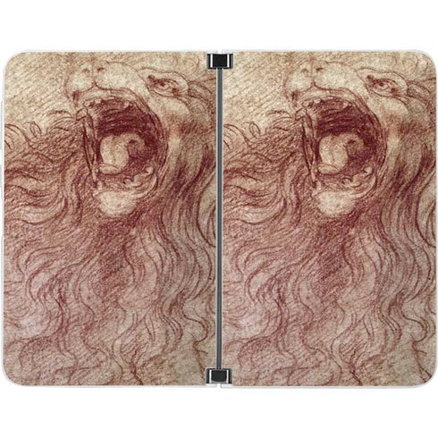 Leonardo da Vinci Sketch of a roaring lion Surface Duo Skin
