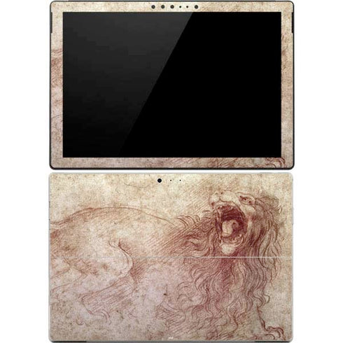 Leonardo da Vinci Sketch of a roaring lion Surface Pro 4 Skin