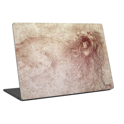 Leonardo da Vinci Sketch of a roaring lion Universal Laptop 18in (14.6 x 10.6in) Skin