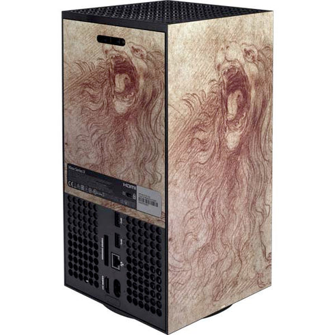Leonardo da Vinci Sketch of a roaring lion Xbox Series X Bundle Skin