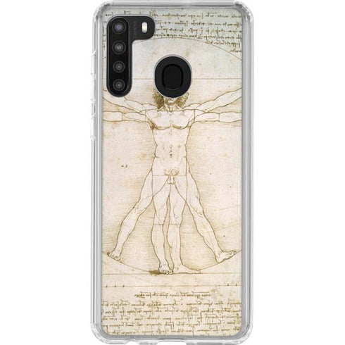 Leonardo da Vinci The Proportions of Man Galaxy A21 Clear Case