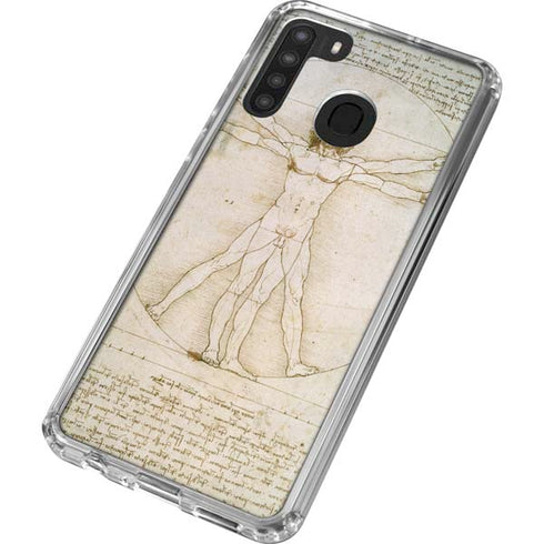 Leonardo da Vinci The Proportions of Man Galaxy A21 Clear Case