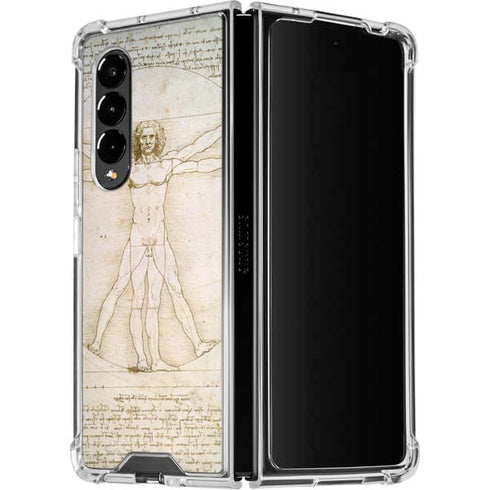 Leonardo da Vinci The Proportions of Man Galaxy Z Fold4 5G Clear Case