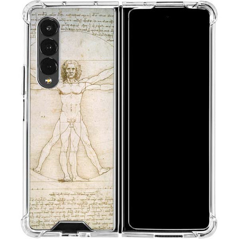Leonardo da Vinci The Proportions of Man Galaxy Z Fold4 5G Clear Case