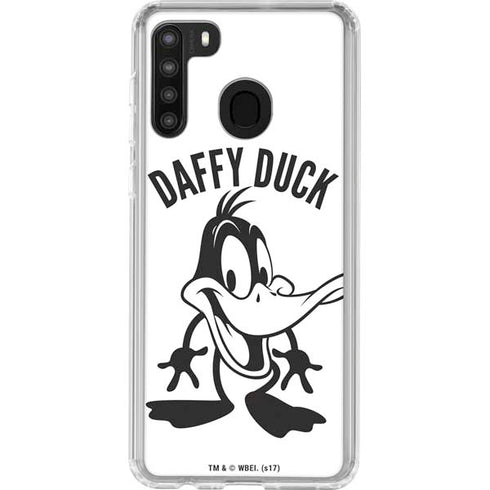 Looney Tunes Daffy Duck Big Head Galaxy A21 Clear Case