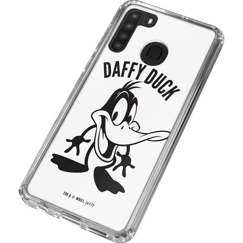 Looney Tunes Daffy Duck Big Head Galaxy A21 Clear Case