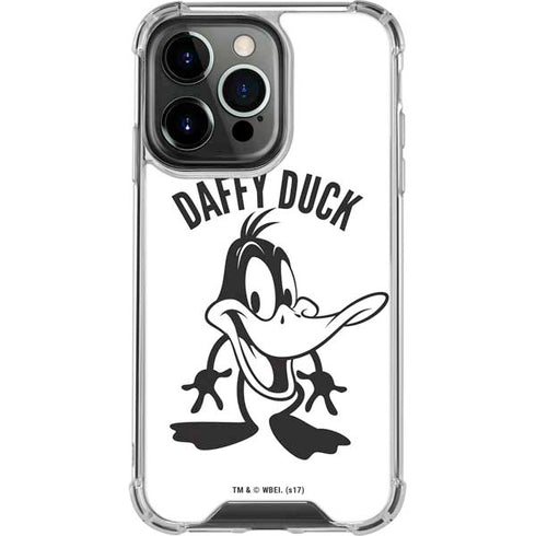 Looney Tunes Daffy Duck Big Head iPhone 14 Pro Clear Case