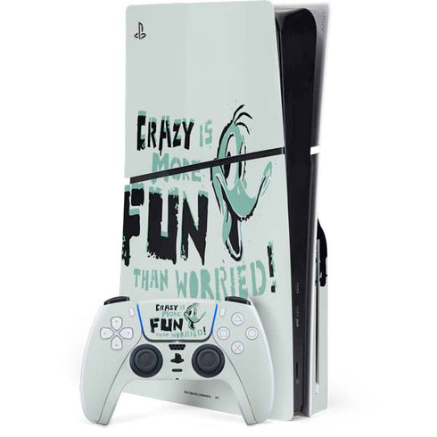 Looney Tunes Daffy Duck Crazy PS5 Slim Disk Bundle Skin
