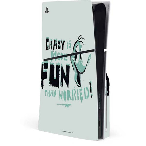 Looney Tunes Daffy Duck Crazy PS5 Slim Disk Console Skin