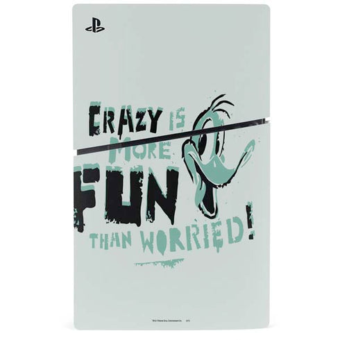 Looney Tunes Daffy Duck Crazy PS5 Slim Disk Console Skin
