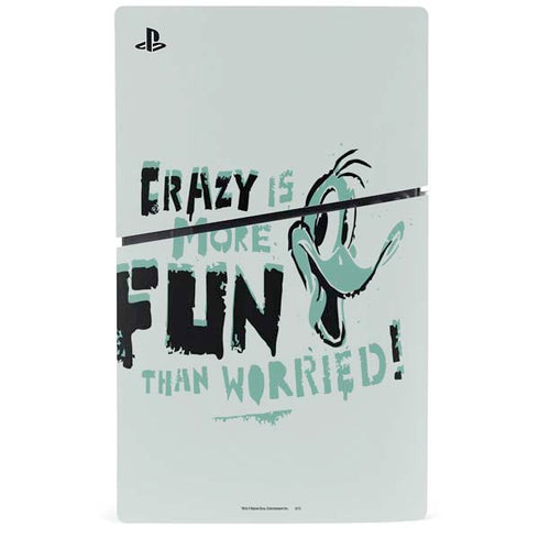 Looney Tunes Daffy Duck Crazy PS5 Slim Digital Edition Console Skin