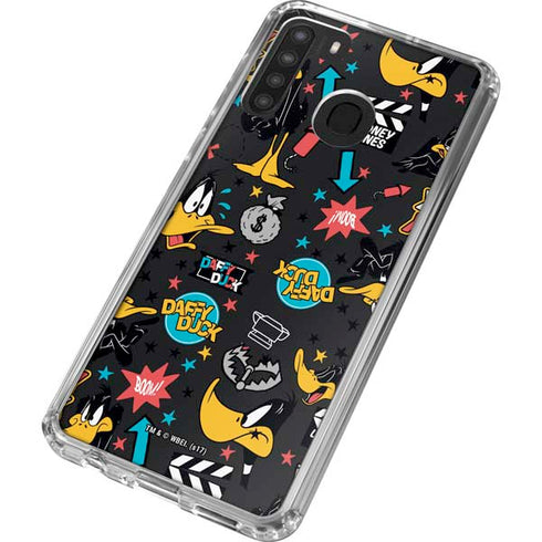 Looney Tunes Daffy Duck Patches Galaxy A21 Clear Case
