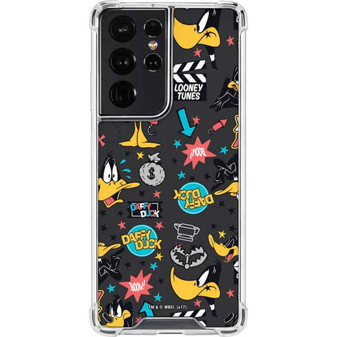 Looney Tunes Daffy Duck Patches Galaxy S21 Ultra 5G Clear Case