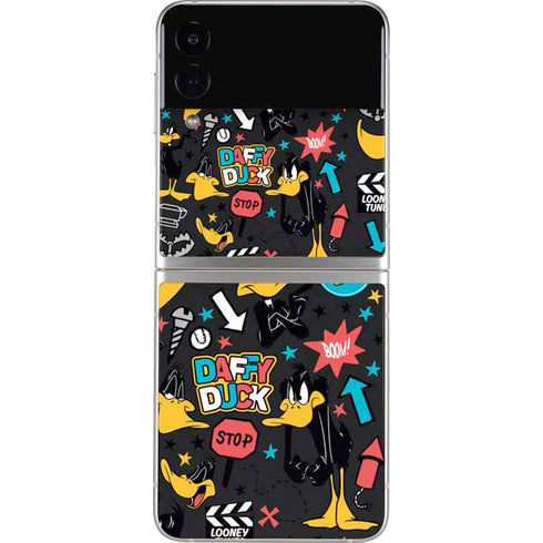 Looney Tunes Daffy Duck Patches Galaxy Z Flip3 5G Skin