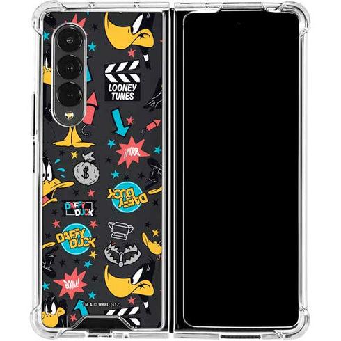 Looney Tunes Daffy Duck Patches Galaxy Z Fold4 5G Clear Case